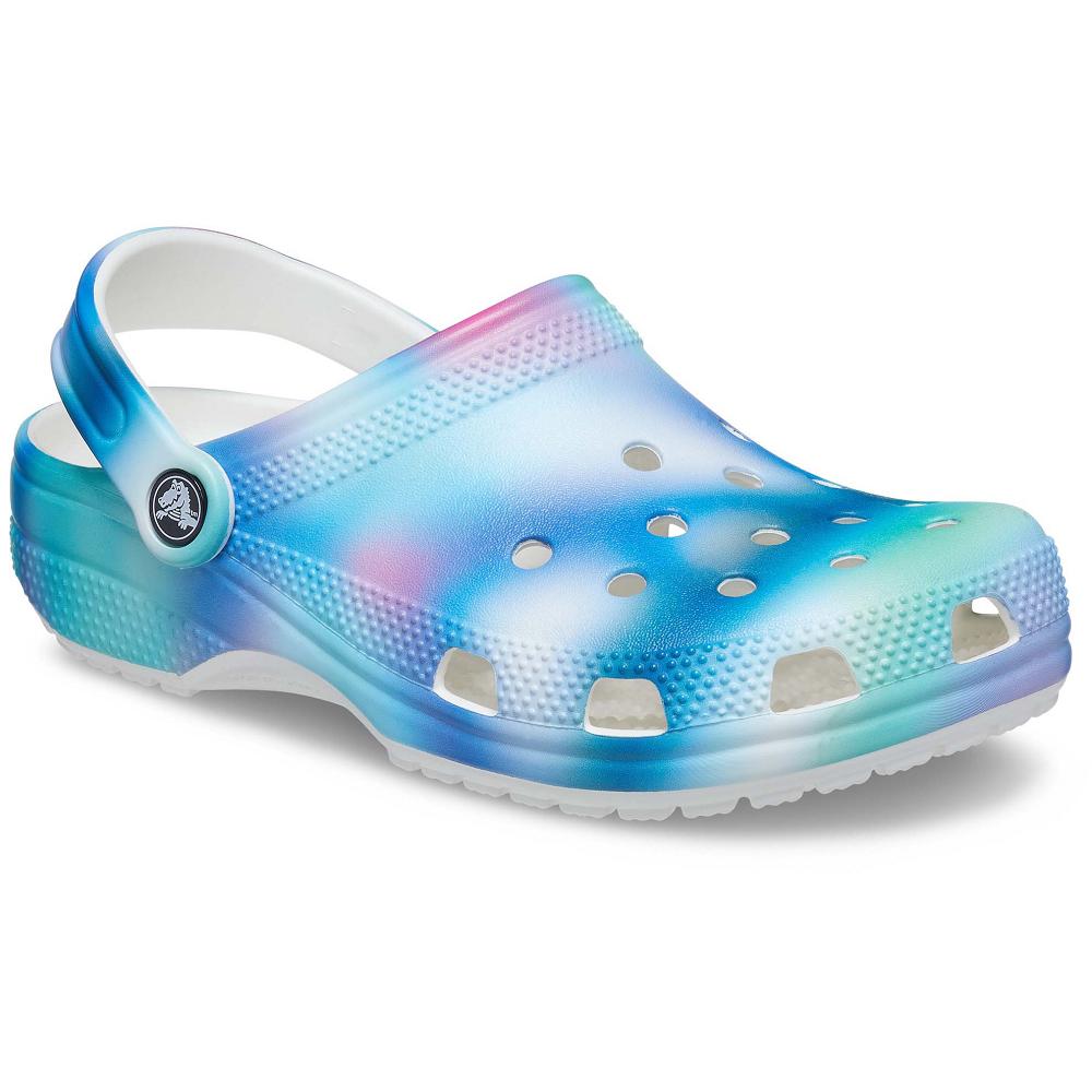 Blue / Multi Women's Crocs Classic Solarized Clogs | NZ 0135TCEV
